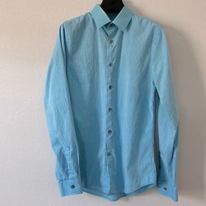Men’s EXPRESS Extra Slim Fit Blue Striped Button Down Shirt